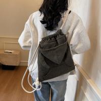 Mochila sencilla con capucha de cuerno de buey, bolso escolar de gran capacidad con diseño de capucha de estilo coreano, bolso con cordón y cremallera de Color sólido para compras - details 8