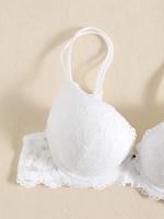 Conjunto de Lencería de Flores de Encaje Bra de Soporte Profundo V, Bralette de Underwire, Comodidad para Mujeres Conjunto de Ropa Interior de Moda - details 6