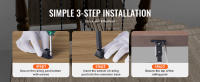 SucceBuy Balaustres de escalera de acero galvanizado de 44 x 1/2 pulgadas, barandillas decorativas, paquete de 10 con giros huecos, cubierta negra satinada y kit de barandilla de escalera en espiral que incluye zapatos y tornillos - details 4
