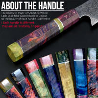Cuchillo de Damasco 8 pulgadas para Cocina Estilo Japonés VG10 Acero Inoxidable 67 capas Mango Ergonómico - details 5