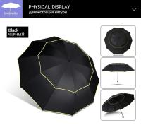 Paraguas grande de doble capa para hombre y mujer, sombrilla resistente a la lluvia y al viento, portátil, 3 pliegues, 130cm - details 19