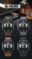 Reloj de Cuarzo Automático de Lujo Diseño Único Correa de Cuero Deportivo Militar Simple - details 5