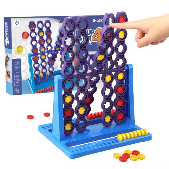 Juego de mesa de conectar 4 en una línea, cuatro en fila, tablero giratorio, divertido, familia, juguetes de interacción entre padres e hijos para niños y adultos - 1