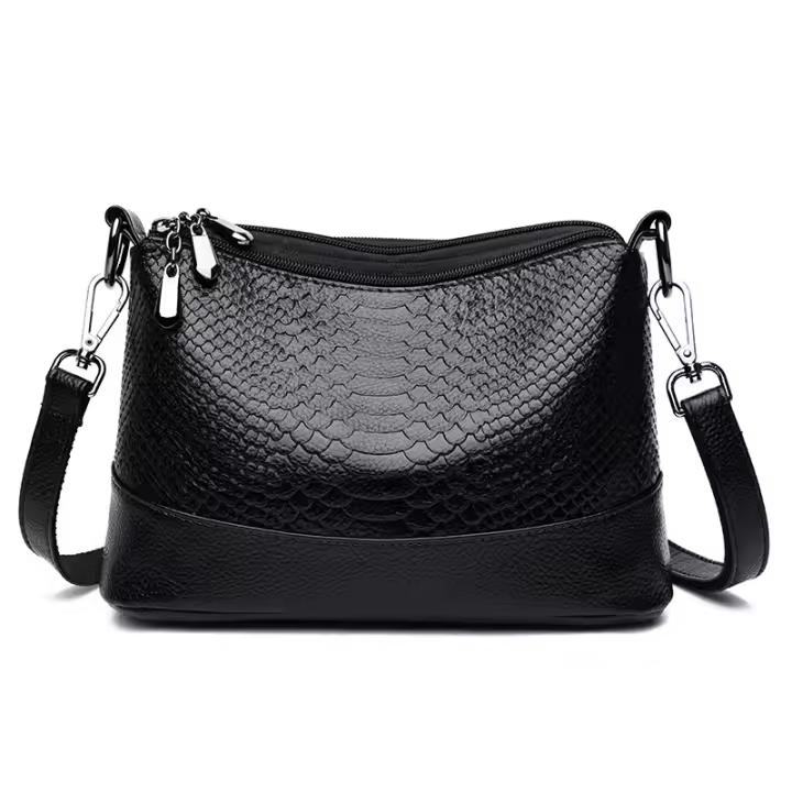Nuevo bolso de mensajero de hombro con diseño de cocodrilo a la moda, bolso de cuero suave multicapa para mujer - 1