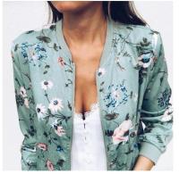 Chaqueta bomber elegante con estampado floral de primavera y otoño - details 2