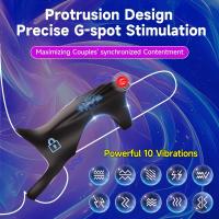 Anillo sexual controlado por aplicación para hombres, 10 fundas vibratorias, vibrador de punto G, parejas, juguetes para adultos, juegos 18+ - details 4