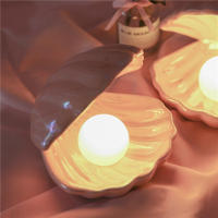 Ins-Lámpara de noche de concha de cerámica con perla, Streamer, luz de sirena, concha de hadas, decoración del hogar, regalo de Navidad - details 8