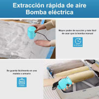 Bolsas de Vacío Ropa Con Bomba de Aire Eléctrica, 25 Bolsas (Bolsas de 5 tamaños), Bolsas de Vacío Reutilizables Para Ropa de Cama, Mantas, Almohadas, Ropa De Cama, Viajes, Mudanzas - details 1