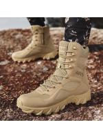 Zapatos de combate de desierto transpirables de cuero de alta calidad para hombre, botas de senderismo antideslizantes hasta el tobillo - details 1