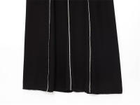 🧡 🧡 🧡 Vestido casual delgado y versátil de 3 pliegues con mangas cortas y cuello en V negro - details 6