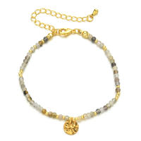 Pulseras y brazaletes de cuentas facetadas de piedra Natural de alta calidad, joyería de cristal para mujer, pulseras de hilo, regalo con cuentas de turmalina - details 2