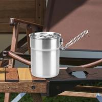 Caldera de agua para mochila, taza de acero inoxidable de 1l con asa doblada, olla de Camping, taza de Camping para cocina dom - details 6