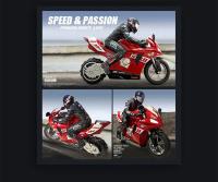 Moto de Carreras RC para Niños Scooter Eléctrico de Alta Velocidad 4 Canales Modelo de Regalo 1/6″ - details 1