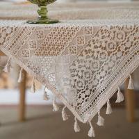 Mantel rectangular bordado ahuecado Ence beige francés, mantel para banquete de boda, 탁 - details 5