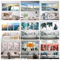 Cuadro de Paisaje Natural 3PCS en Lienzo con Marco Floral Abstracto Hojas Póster Nórdico para Sala de Estar Decoración del Hogar Imagen de Pared Estilo Luz y Decoración - details 0