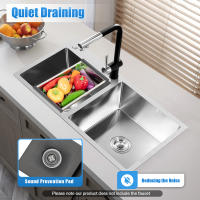 Fregadero de Cocina de Acero Inoxidable de Doble Bol Mejorado, Duradero, Belleza 78cm × 43cm × 21cm - details 4