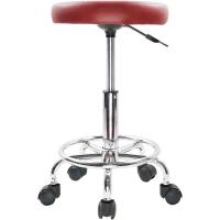 Taburete Redondo de Cuero PU reposapiés Ajuste de Altura Giratorio Medical SPA salón taburetes de Masaje Silla de Trabajo Color Negro - details 14