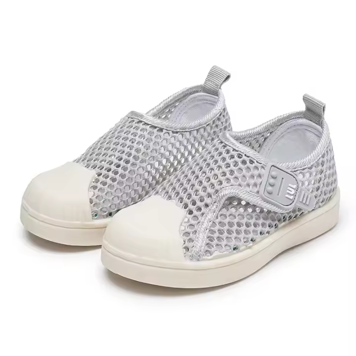Zapatos casuales unisex para niños, zapatillas de deporte de tela de malla transpirable de verano, zapatos planos antipatadas para niños y niñas - 1