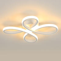 Lámpara de Techo LED Floral de Aluminio Goeco 30W, 3375LM, Iluminación Interior Moderna, Blanco, 30x30x7cm - details 0