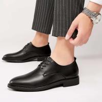 Zapatos formales de cuero informales para hombre, antideslizantes de goma sólida, suela suave y cómoda, fibra ultrafina de negocios - details 8