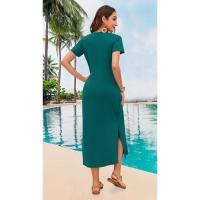 Vestido de Verano 2025 para Mujer Cuello en V, Abertura Lateral, Manga Corta, Tendencia de Moda - details 15