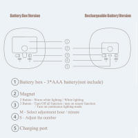 Luz Nocturna LED con Sensor de movimiento PIR con reloj de tiempo para el hogar, dormitorio, escaleras, lámpara de pared, brillo, batería, 2 colores de iluminación - details 2