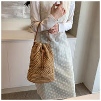 Bolso de paja tejido hueco, bolso de cubo, bolso de playa, bolso de hombro casual, bolso de moda, bolso de mujer - details 5