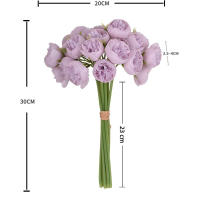Ramo de novia 27 cabezas emulación peonía té rosa tallo largo flor falsa 30cm peonía novia flor hogar - details 0
