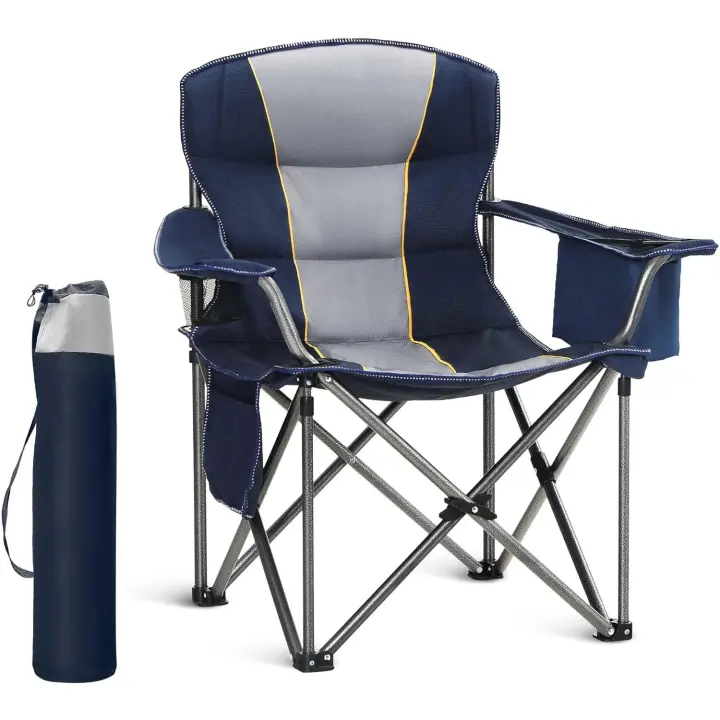 Silla Plegable Portátil de Gran Tamaño Soporte de 450 Libras Ideal para Exteriores Incluye Azul - 1