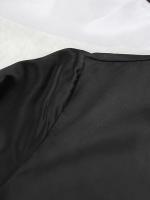 Bata de satén blanca y negra para mujer, vestido de noche de manga larga acampanada, vestido de novia Sexy - details 13