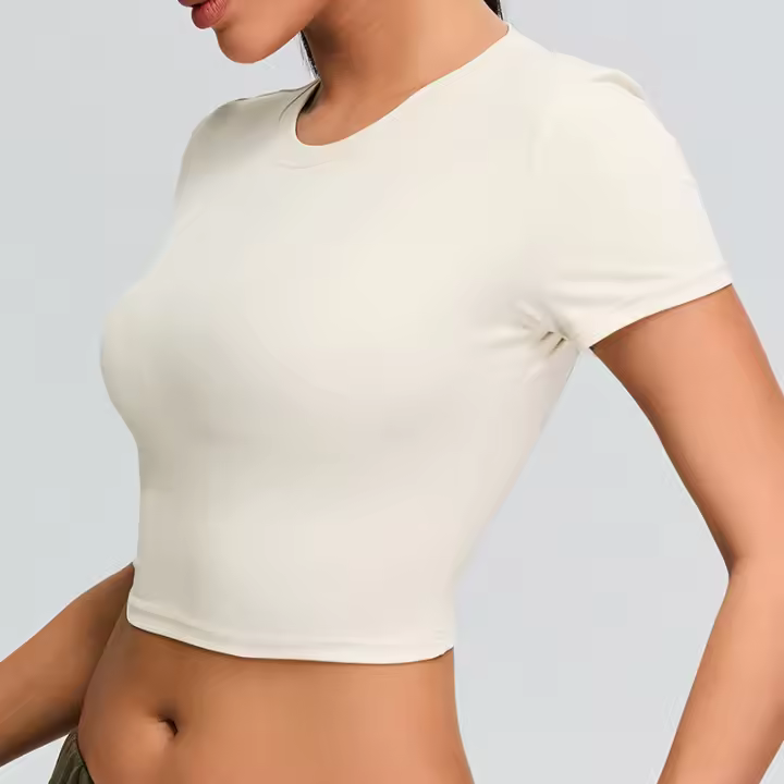Camiseta corta de manga corta para mujer, camiseta de yoga, camiseta de entrenamiento físico - 1