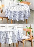 Mantel redondo impermeable de PVC, cubierta de mesa con estampado a prueba de aceite para cocina, jardín, comedor y boda - details 3