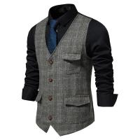 Chaleco de traje para hombre, chaqueta informal de estilo británico, juvenil, Amigo Hao, Slim Fit, calidad de exportación - details 2