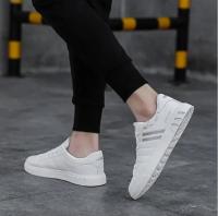 Zapatillas de deporte de moda para hombre, zapatos vulcanizados, planos y gruesos, cómodos, con plataforma para primavera y otoño, zapatos deportivos informales blancos - details 13