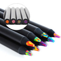 Lápices de arco iris de 8 piezas juego de lápices de 12 colores para niños lápiz de madera multicolor para dibujo suministros escolares - details 7