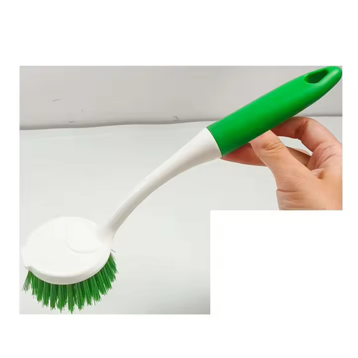 Cepillo para lavar platos de acero inoxidable para mascotas, herramientas de limpieza para el hogar, ollas, sartenes, herramientas de cocina sostenibles con cabezal de cepillo con mango de PP - 1
