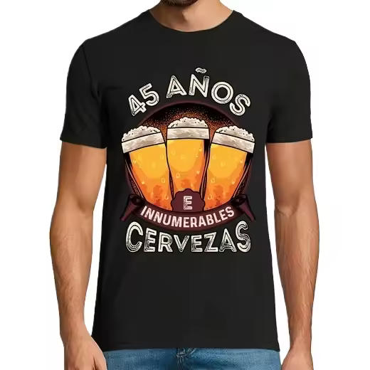 45 Años E Innumerables Cervezas Regalo 45 Cumpleaños Camisetas CERVEZA,Pack Regalo Camiseta Personalizada - 1