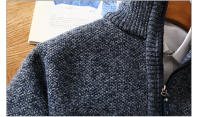 Cardigan de Piel Cálido para Hombre Ajuste Delgado Cómodo para Otoño e Invierno - details 7