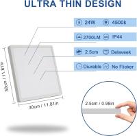 Goeco Lámparas Techo LED 2pcs Ultradelgada 2700LM 4500K Blanca Neutral Instalación de Montaje Semi-Flush Efficiente con Lentes LED 30CM IP44 - details 2