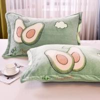 2PC Customizable Flannel  Pillowcase Coral Fleece Winter Thick Warm pillowcase Double Sided Velvet Bedding - details 7