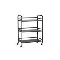 Carrito Cocina,Carro Auxiliar de Metálicos de 3 Niveles Cocina o Multiuso con Ruedas,para el hogar,60×30×75cm,Blanco - details 11