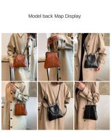 Bolso de hombro elegante con cierre de beso, bolso cruzado de estilo chino Retro de cuero PU, bolso de mujer Vintage de gran capacidad de Color sólido - details 2