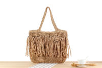 Bolso tejido hecho a mano con borla elegante coreana, vacaciones en la playa, bolso de hombro versátil de gran capacidad, moda - details 0