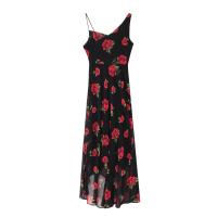 Ropa de mujer europea y americana gasa popular largo estampado floral cuello de columpio vestido largo de viaje de vacaciones vestido - details 0