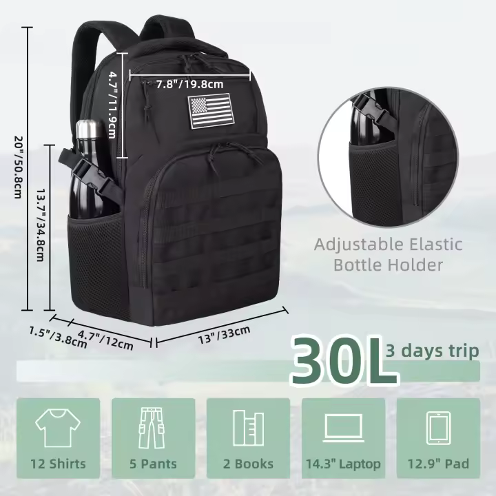 Mochila militar impermeable para exteriores, bolsa de senderismo, Softback 3P, 50L/30L/25L /45l - 1