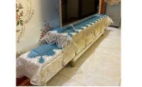 Mantel ENCE de lujo para salón, funda para dormitorio, papel tapiz para fiesta, bordado blanco americano, decoración de mesa de comedor - details 1