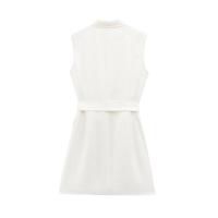 Vestido elegante para mujer, minifalda sin mangas con lazos perfectos, sin botones, estilo primavera-verano - details 3