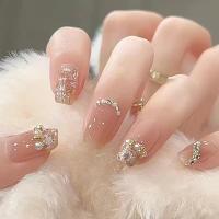 Pack de 24 piezas uñas removibles media y larga manicura parche uñas postizas - details 12