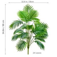 Árbol artificial de 68-125 cm (41,33 pulgadas), planta falsa tropical, ramas de hojas de palma de plástico verde, adecuado para el jardín del hogar - details 0