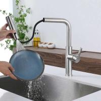 En existencia, mezcladores de fregadero, grifo de cascada frío y caliente de acero inoxidable 304, grifos de cocina extraíbles - details 4